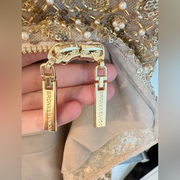 NWOT BRONX AND BANCO Allegra Gold Sequin Maxi Dress - Picture 14 of 16